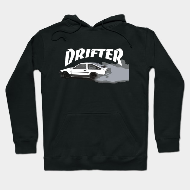 Drifter Classic Car JDM AE86 Sprinter Drifting Hoodie by cowtown_cowboy